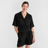 Black Linen Co-Ord Set for Women – Breathable Sustainable Two-Piece Outfit